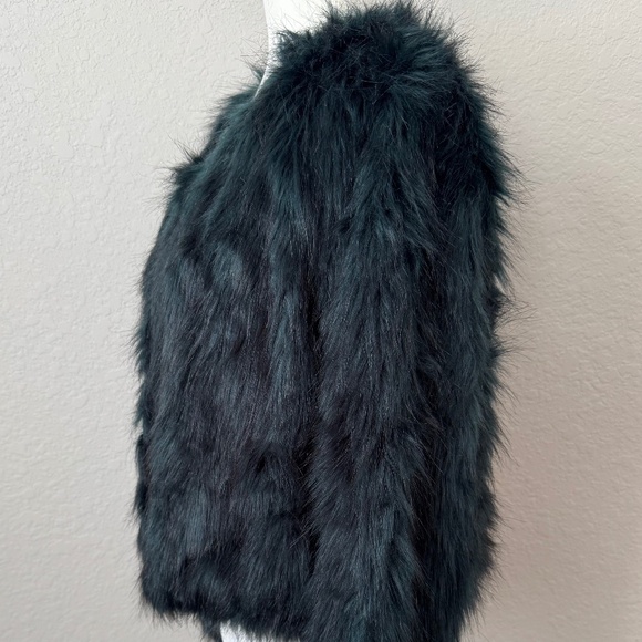 Free People Frankie Faux Fur Coat Moss Green Women's Size S - Picture 8 of 13